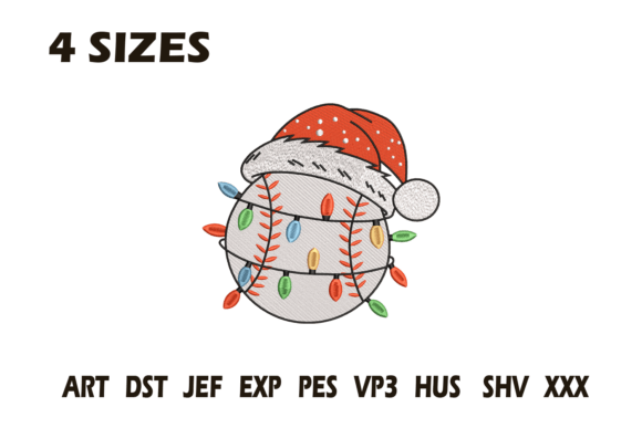 Christmas Baseball Santa Hat Embroidery