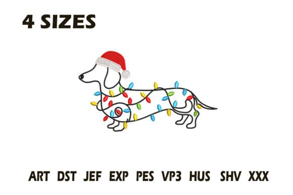 Christmas Dachshund Lights Embroidery Review
