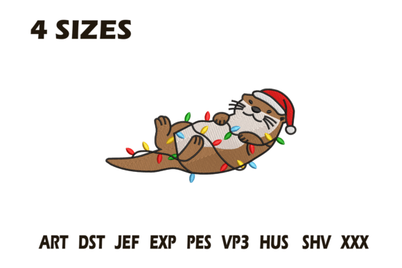 Cute Christmas Otter Embroidery Review