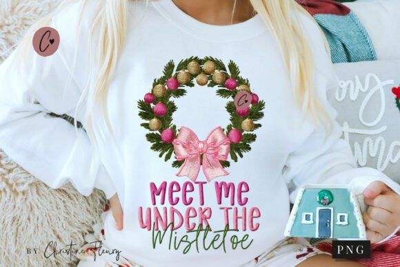 Faux Embroidery Christmas Wreath PNG Review