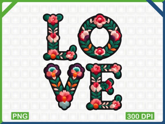 Floral LOVE Embroidery Clipart Review