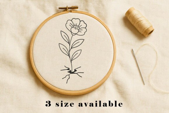Flower Line Art Crack Embroidery Design Review