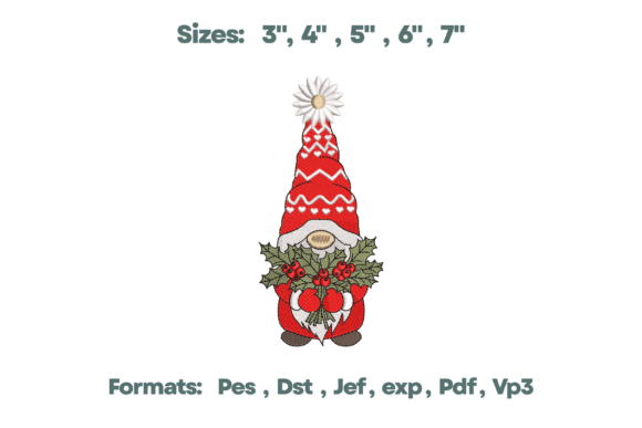 Holly Gnome Heart Hat Embroidery Design Review