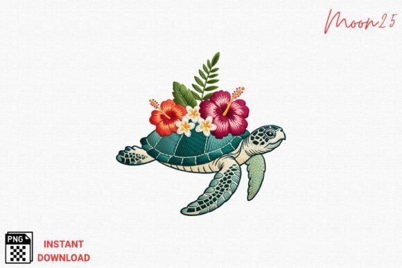 Sea Turtle Tropical Floral Embroidery PN Review