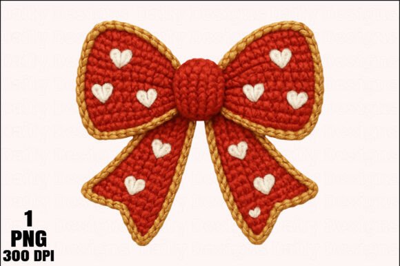 Yarn Faux Embroidery Valentine Bow PNG Review